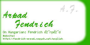 arpad fendrich business card